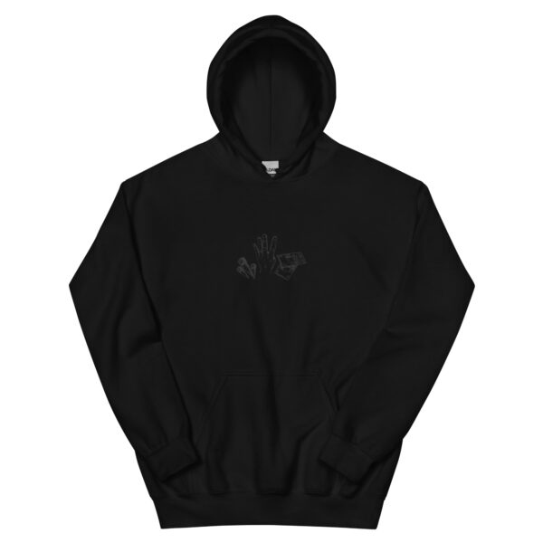 Black on black Logo Hoodie – Bild 2