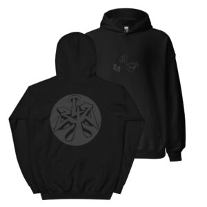 Black on black Logo Hoodie