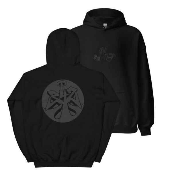 Black on black Logo Hoodie